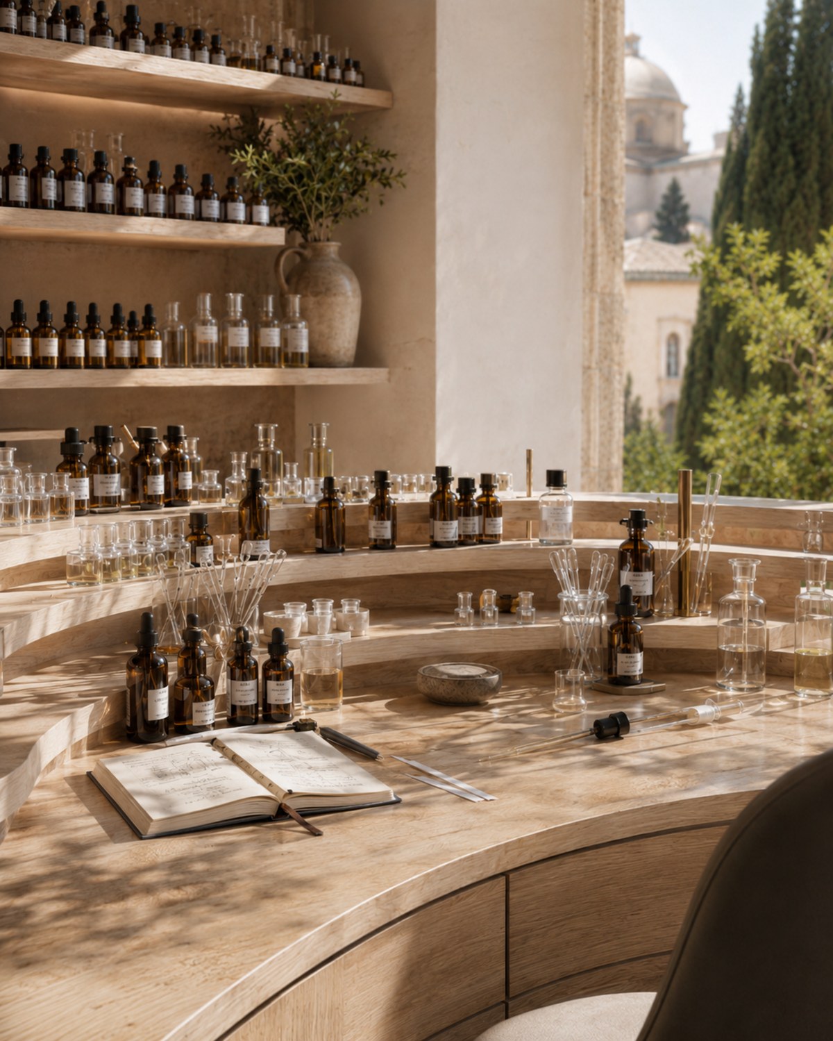 Orgue du parfumeur — atelier de création olfactive à Grasse