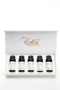 Coffret Blanc nacré de 5 huiles essentielles Eden Essences